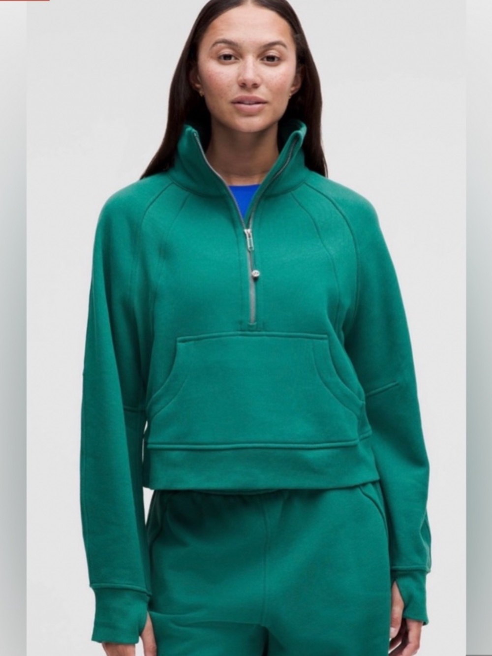 NWT Lululemon Scuba Half-Zip Funnel Neck Hoodie Real Lagoon XS/S